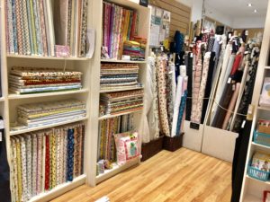 Shelves of cotton fabrics