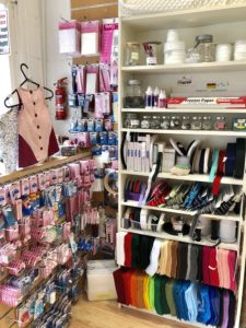 Haberdashery corner with sewing supplies