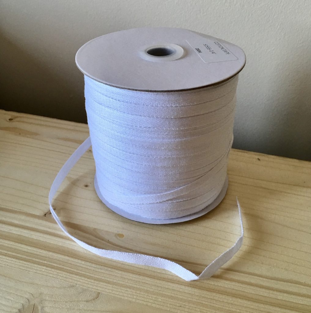Cotton Tape 6mm or 1/4″ White Gather N Sew