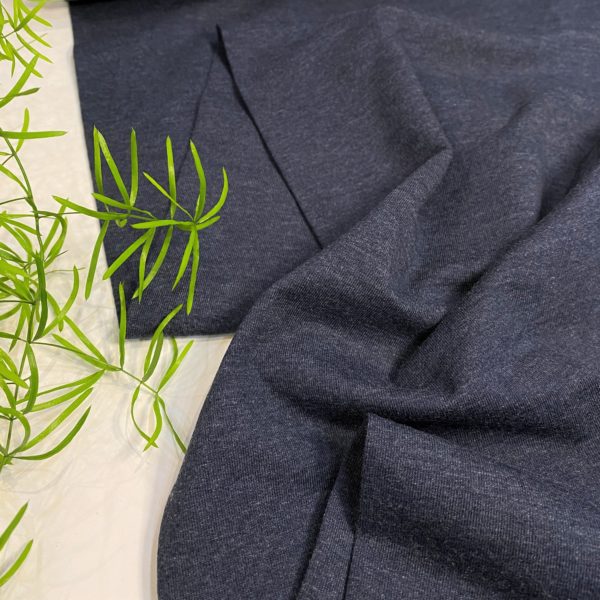 Cotton Jersey Fabric – Hilary – marl indigo blue – Gather N Sew