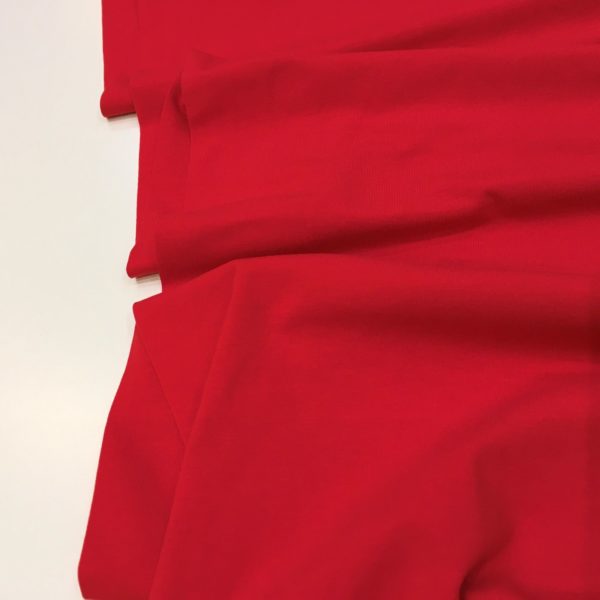 Organic Cotton Jersey Fabric – Hilary – plain red – Gather N Sew