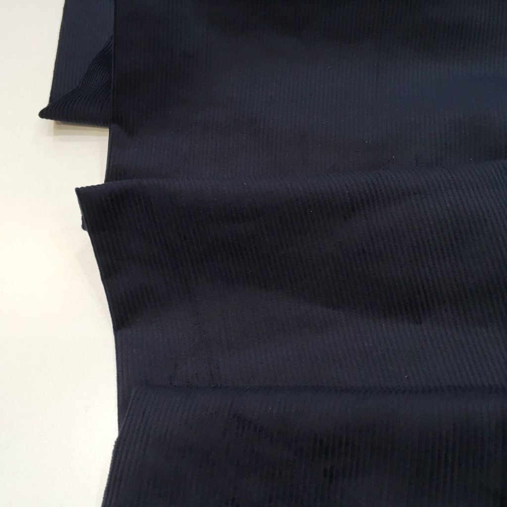 Cotton needlecord fabric – 8 wale – Rosie – plain navy – Gather N Sew
