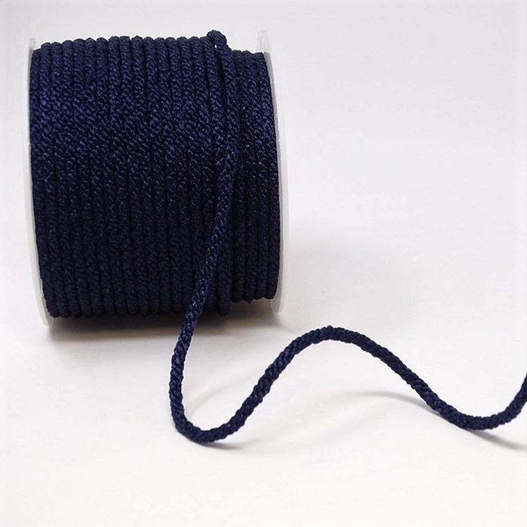 Lacing cord 4mm woven satin 15699509 navy Gather N Sew
