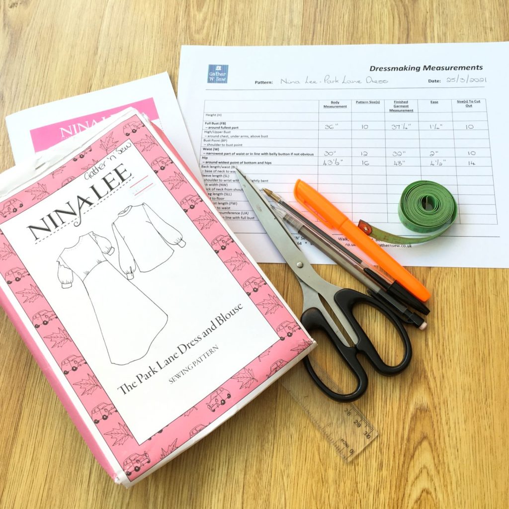 Sewing tools needed to alter sewing pattern sizes