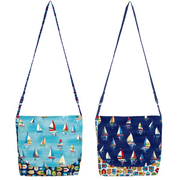 Beach holiday themed cotton fabric collection from Makower UK