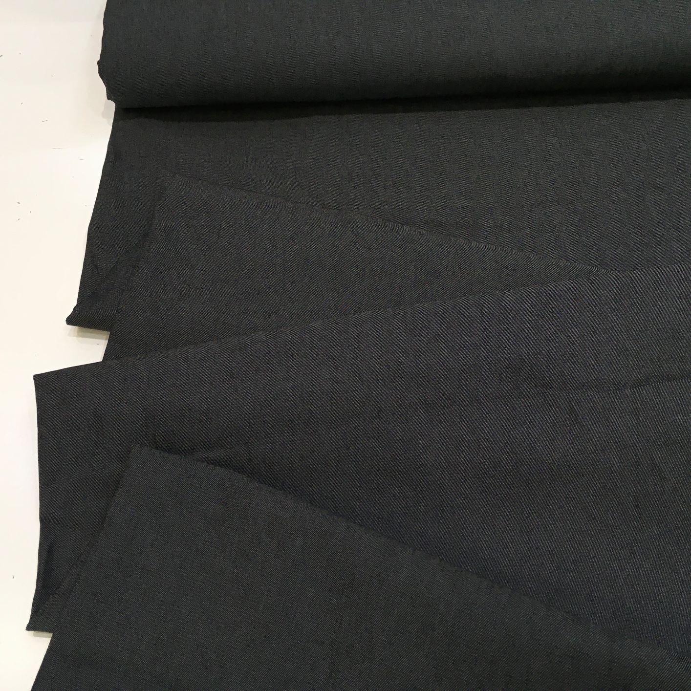 Yarn dyed stretch denim fabric – Becky – plain black – Gather N Sew