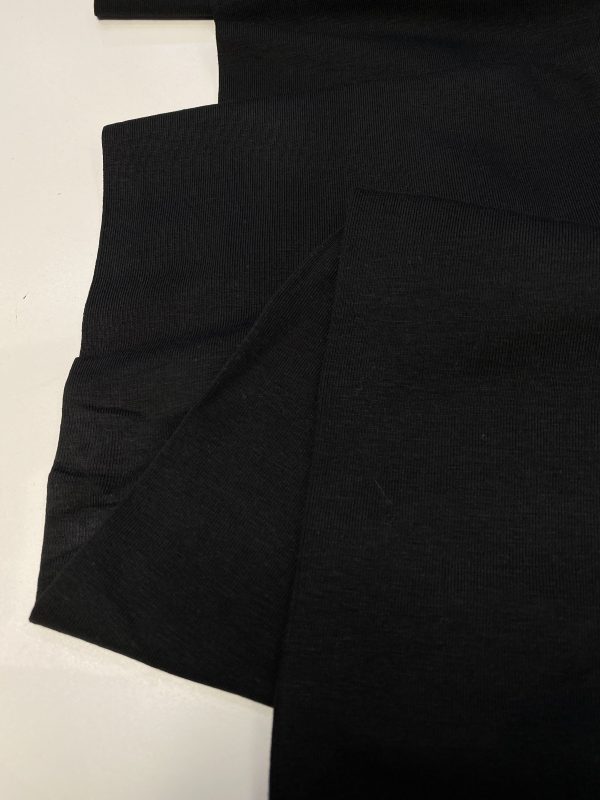 Organic Cotton Jersey Fabric – Mila – plain black – Gather N Sew