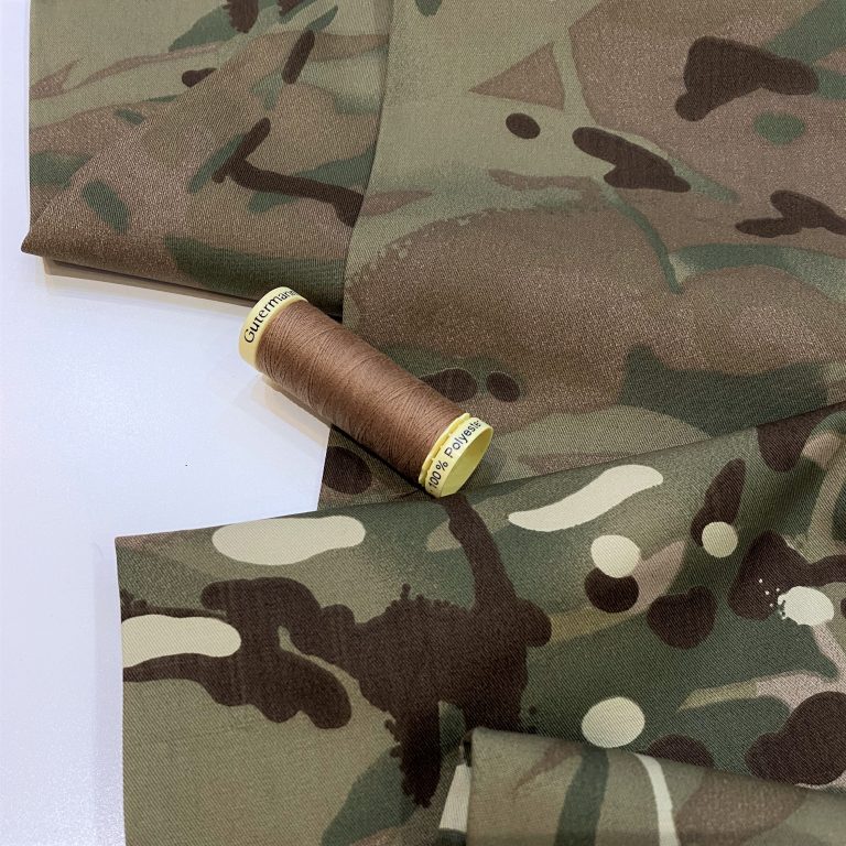 Medium-weight cotton fabric – Ricky – khaki camouflage – Gather N Sew