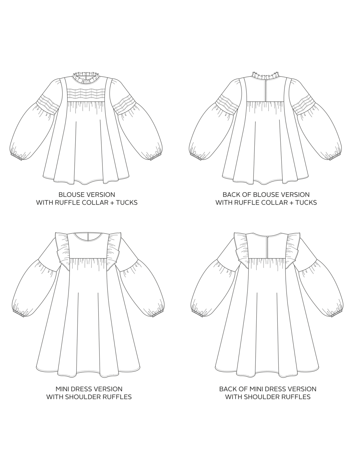 Tilly and the Buttons Marnie blouse and mini dress sewing pattern