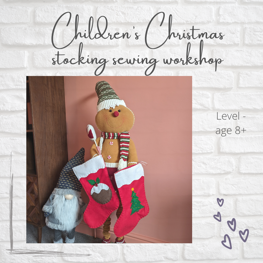 Childrens Christmas stocking sewing workshop