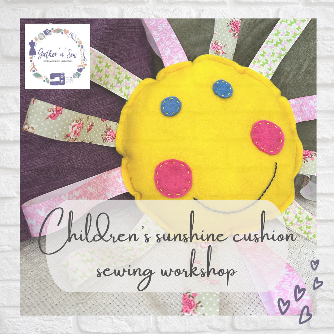 Childrens sunshine cushion sewing workshop