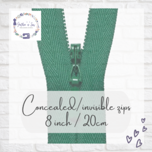 Concealed/Invisible Zips - 8"/20cm