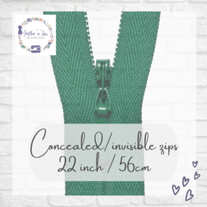 Concealed/Invisible Zips - 22"/56cm